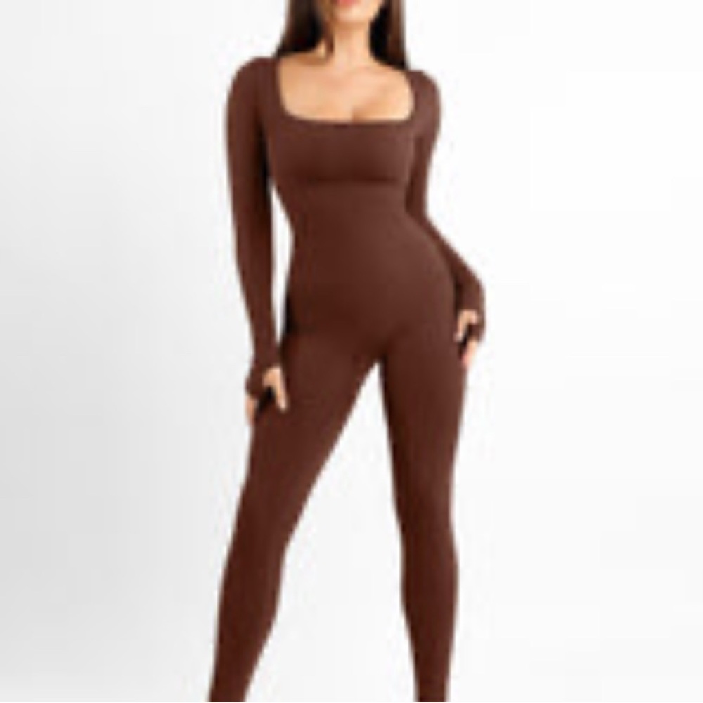Chic Brown Long Sleeve Jumpsuit